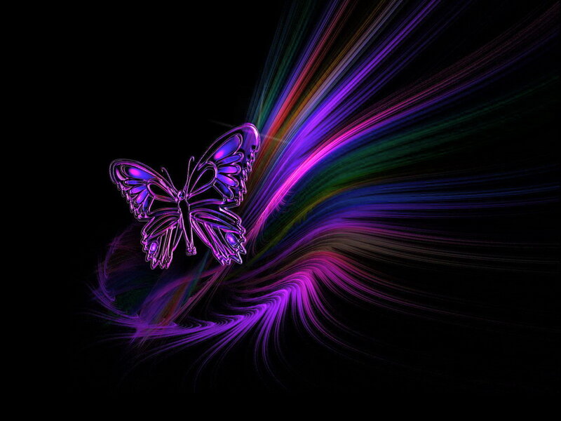 Glowing Purple Butterfly — Dramatic