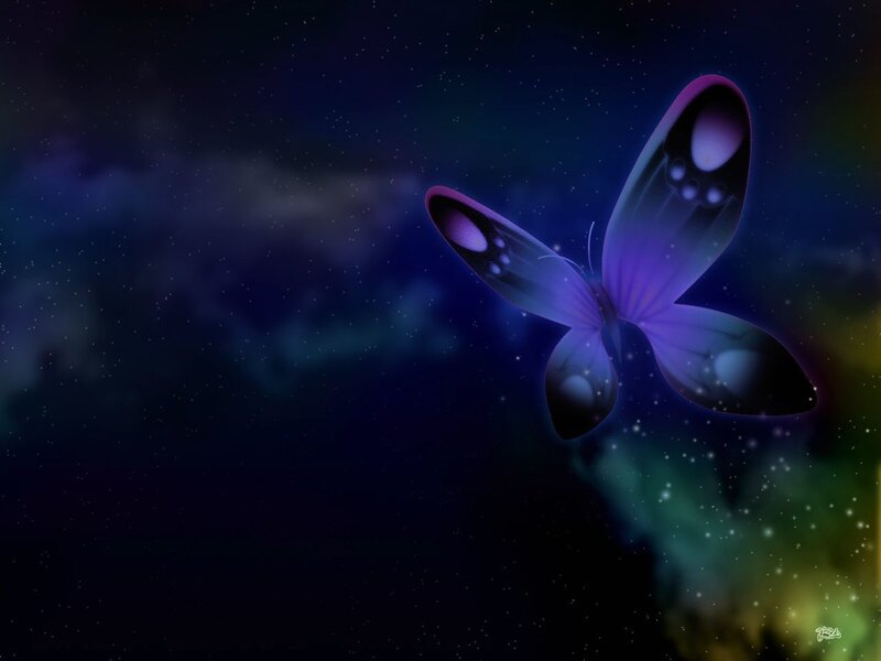 Glowing Purple Butterfly — Serene