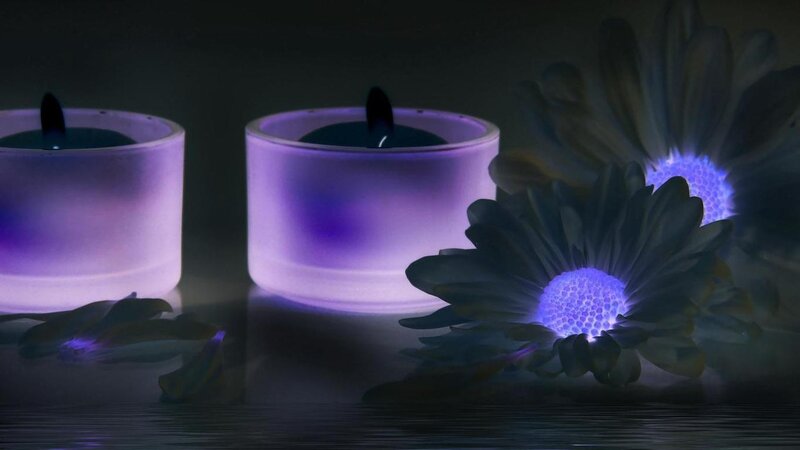 Glowing Purple Candles