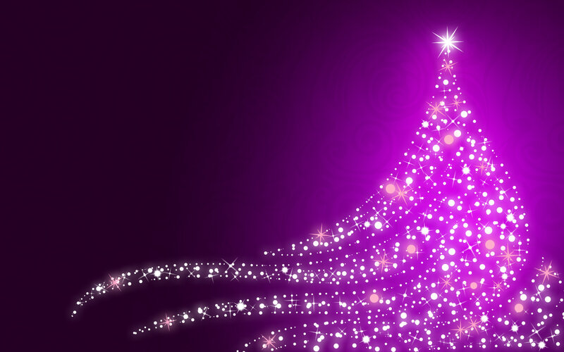 Glowing Purple Christmas Tree — Festive, Night