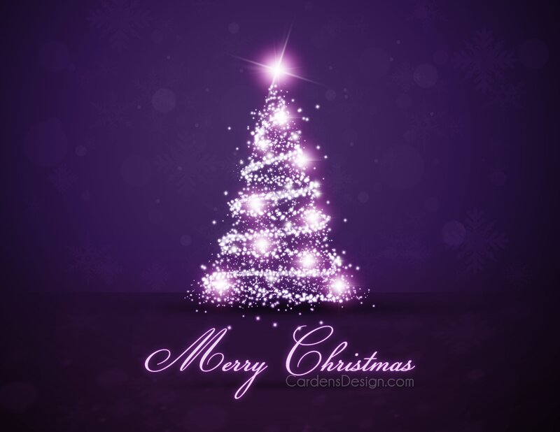 Glowing Purple Christmas Tree — Festive