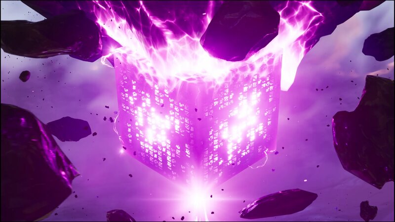 Glowing Purple Cube — Dramatic