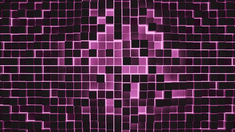 Glowing Purple Cubes