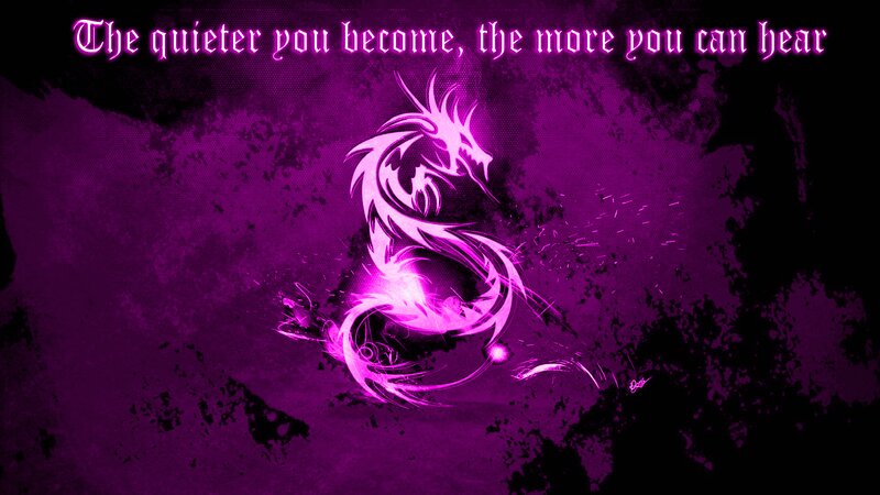 Glowing Purple Dragon — Dramatic, Digital Art, Text