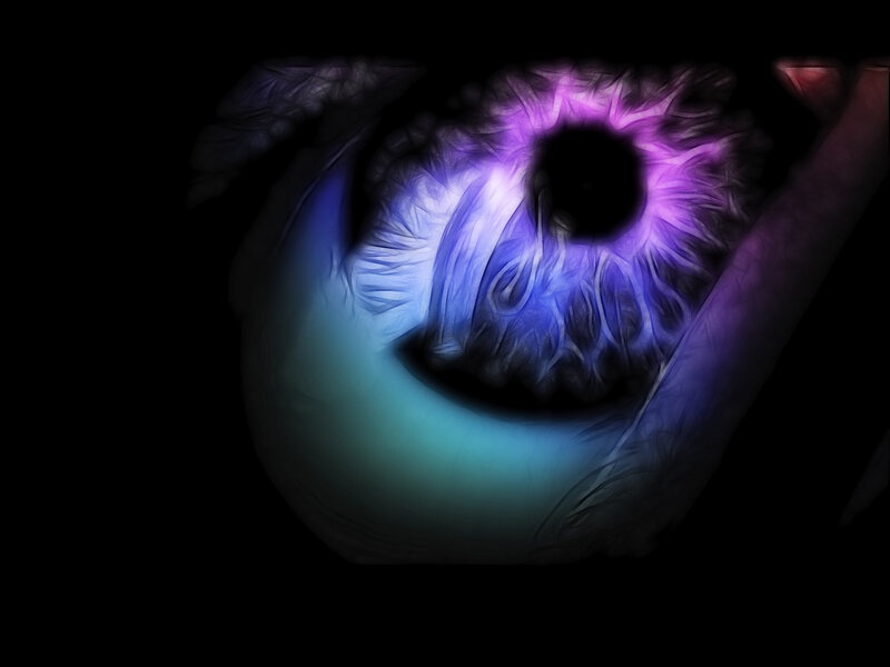 glowing purple eye