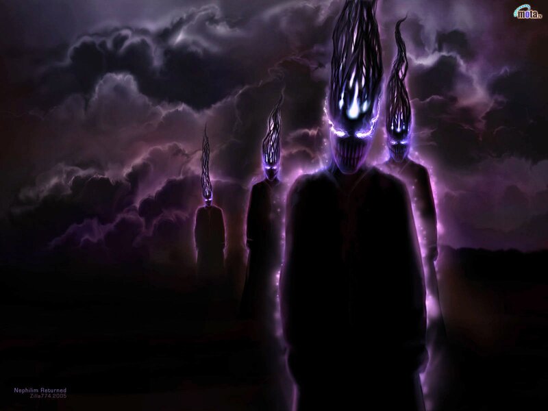 Glowing Purple Figures