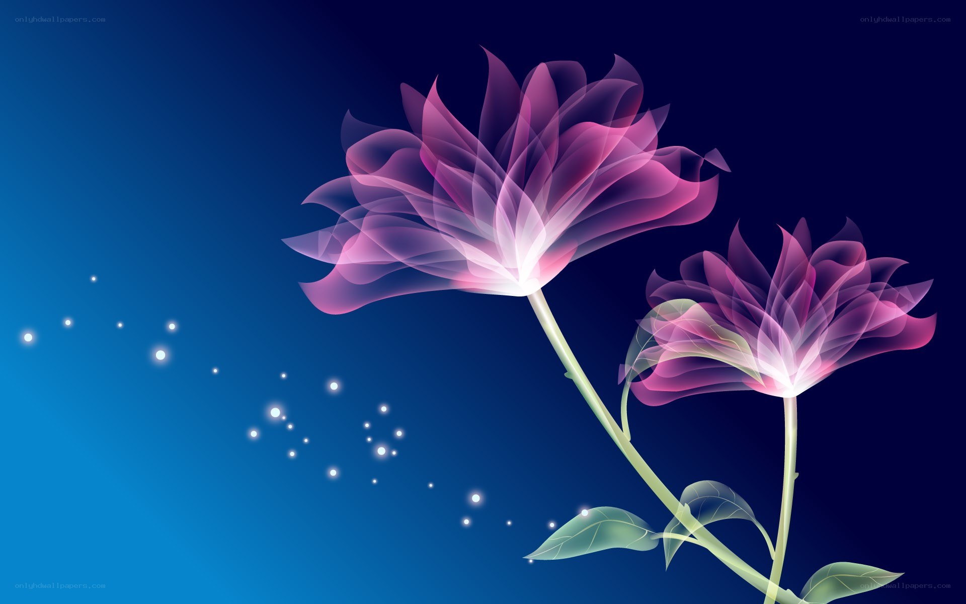 glowing purple flowers