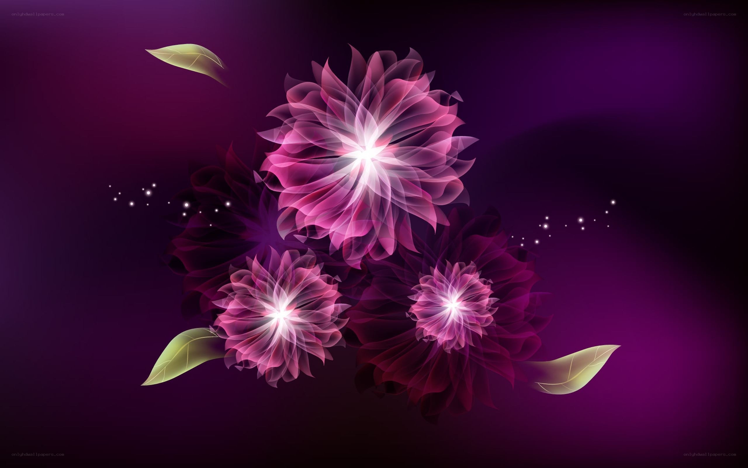 glowing purple flowers