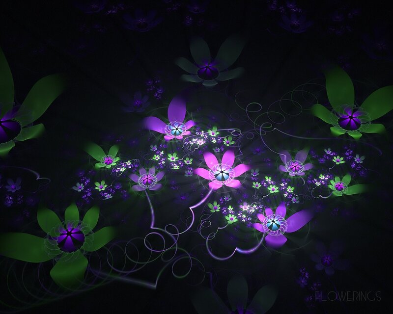 Glowing Purple Flowers — Ethereal, Night