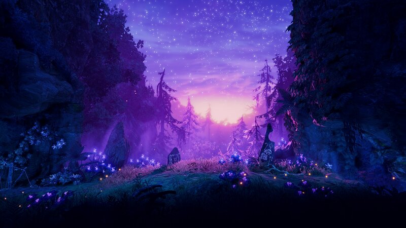 Glowing Purple Forest — Serene