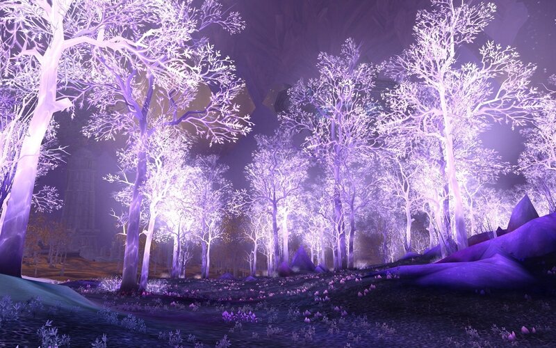 glowing purple forest