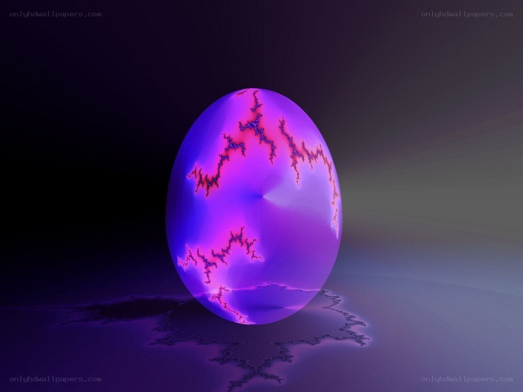 glowing purple fractal egg