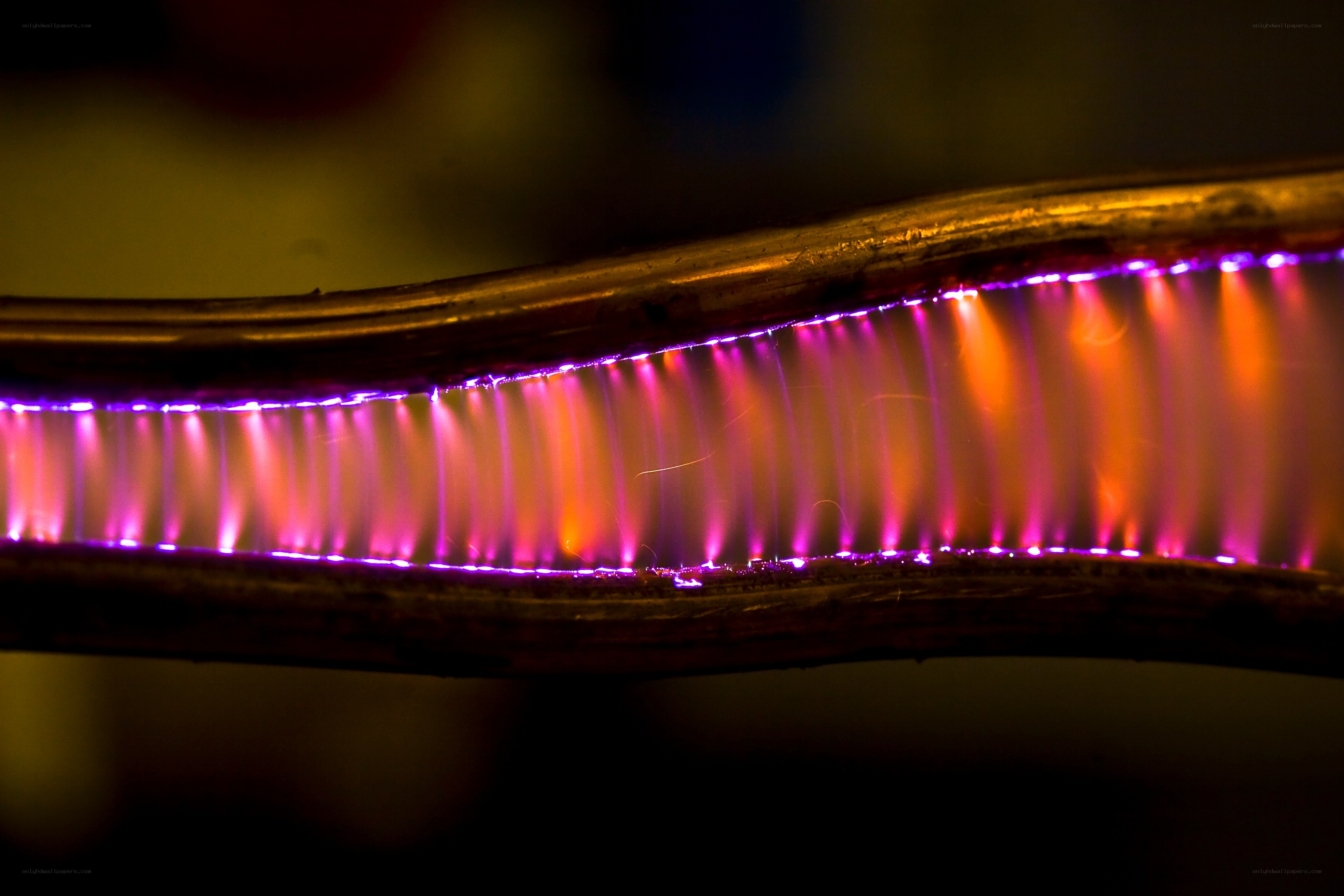 glowing purple gas flames