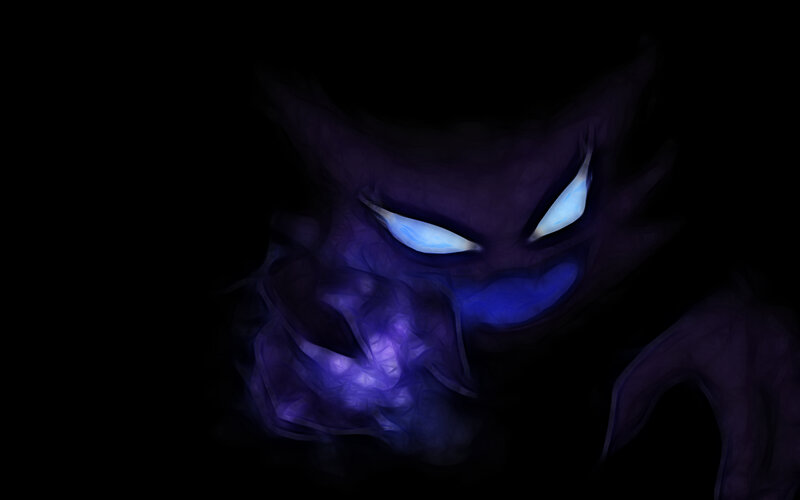 glowing purple ghost face