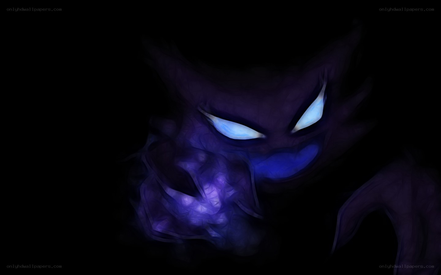 glowing purple ghost face