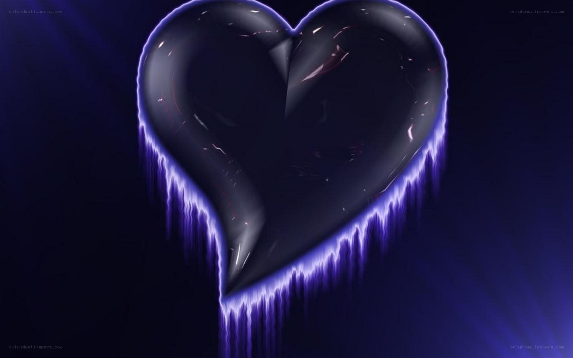 glowing purple heart