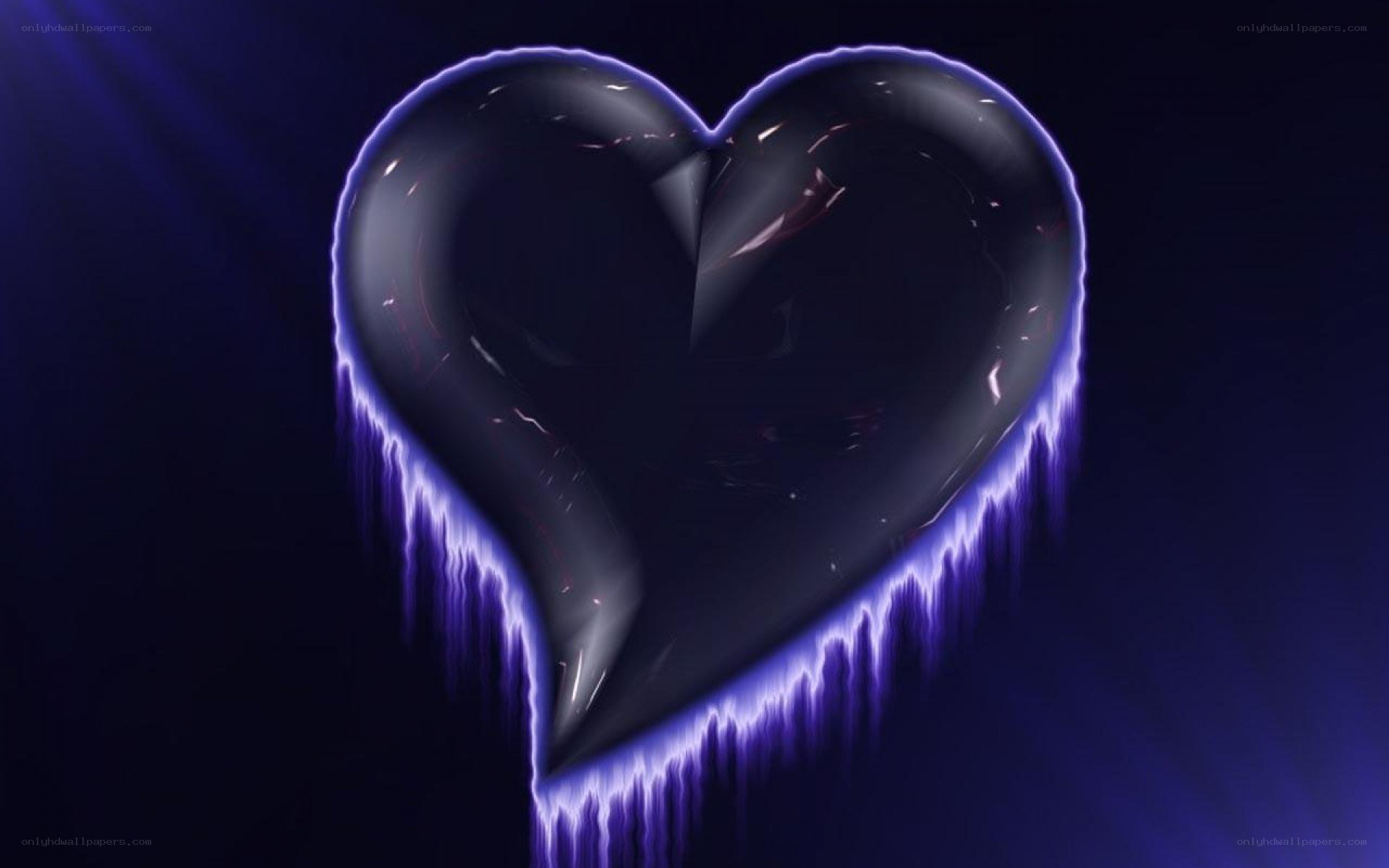 glowing purple heart