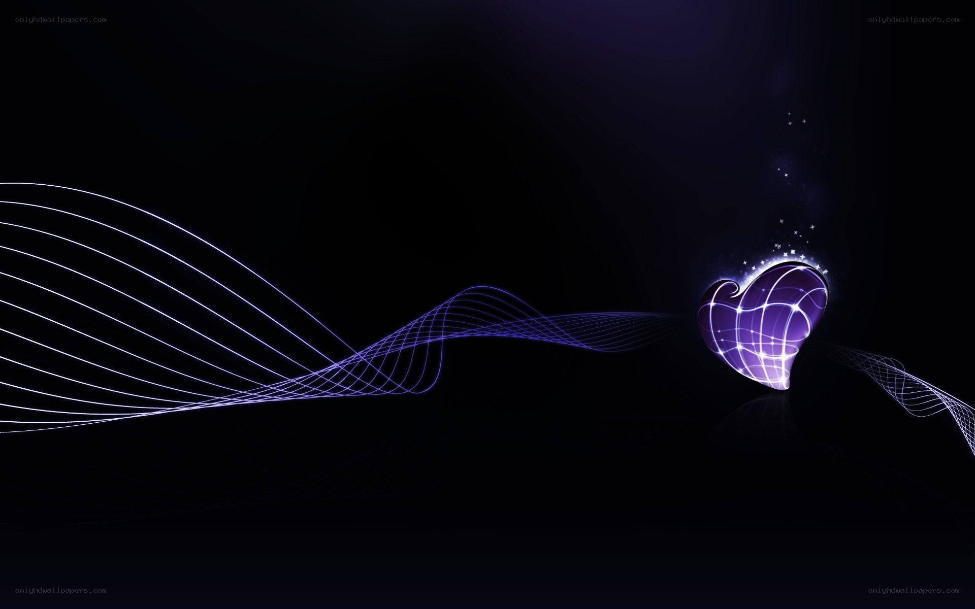 glowing purple heart animation