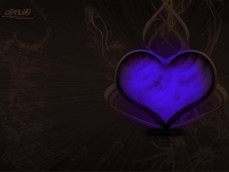 glowing purple heart design