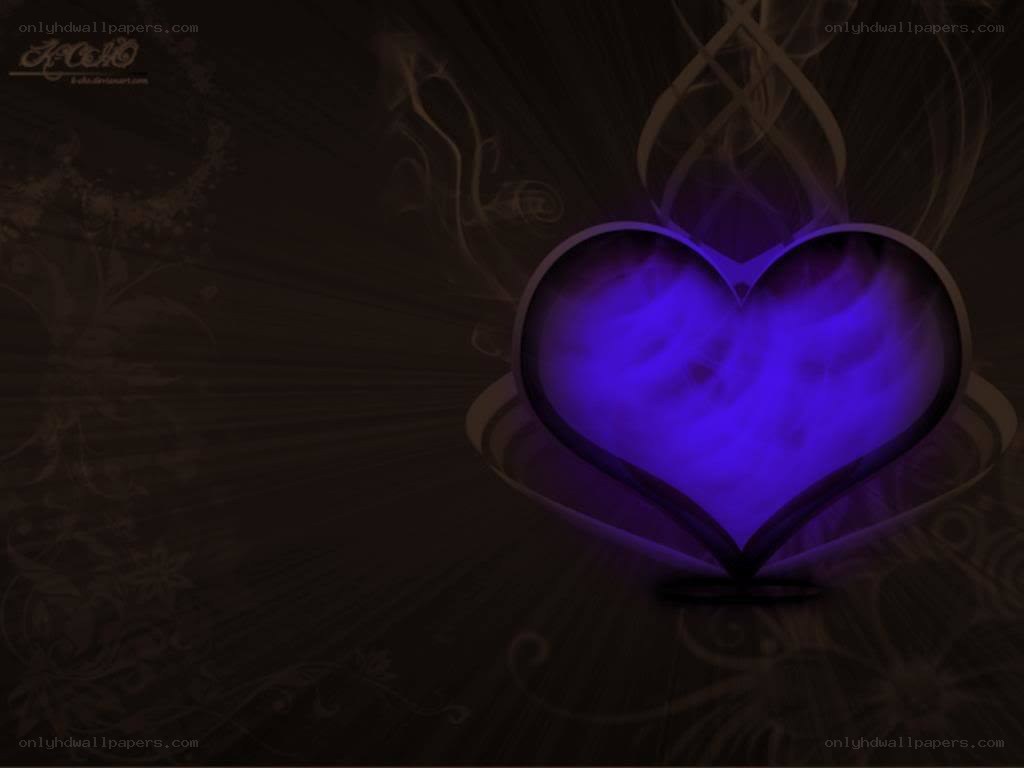 glowing purple heart design