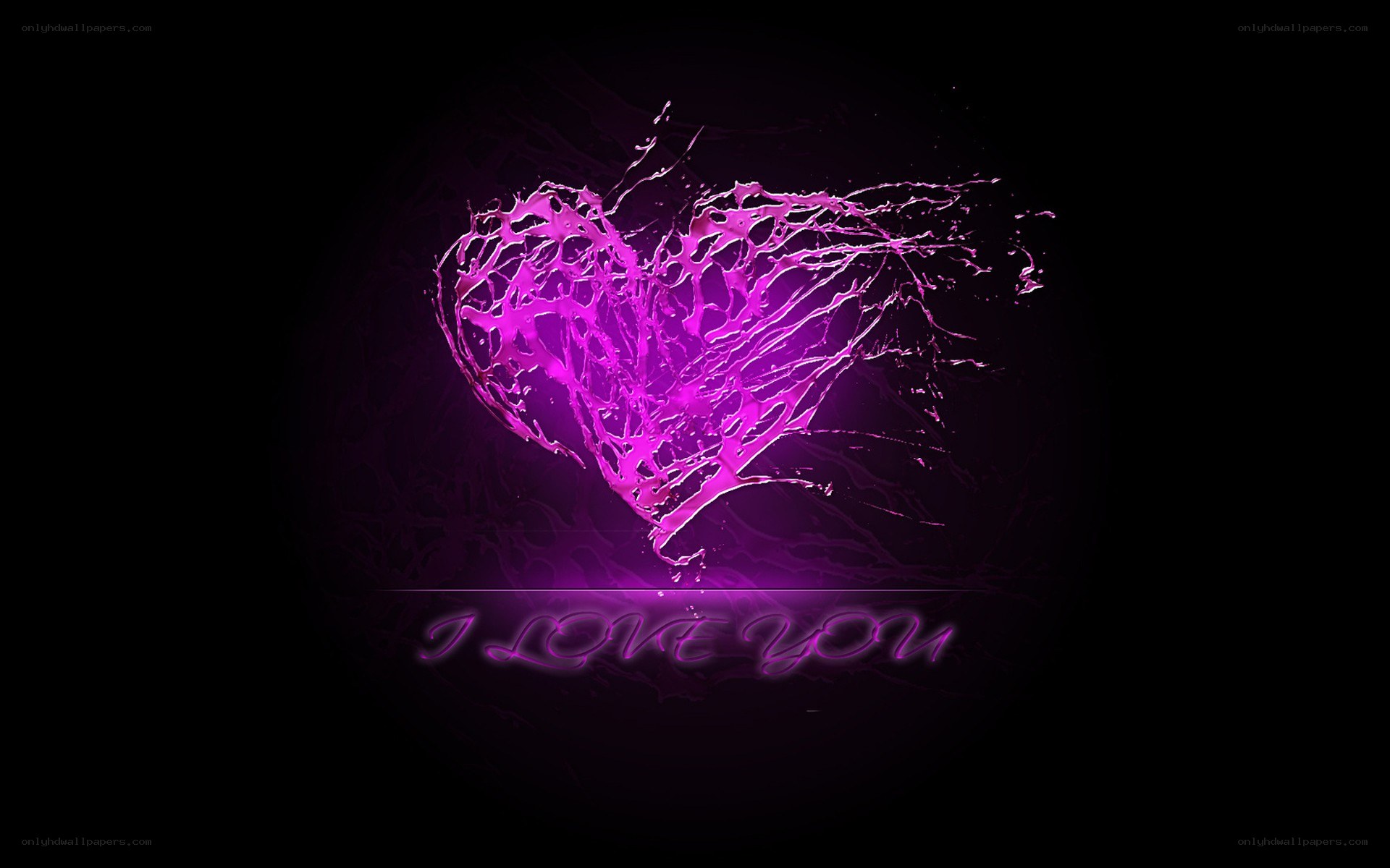 glowing purple heart design
