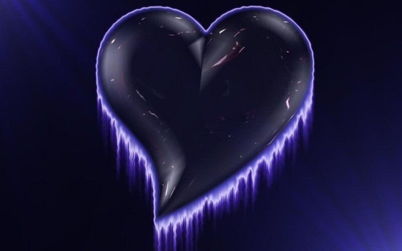 Glowing Purple Heart — Digital Art
