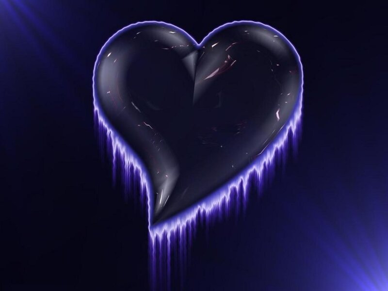 Glowing Purple Heart — Dramatic