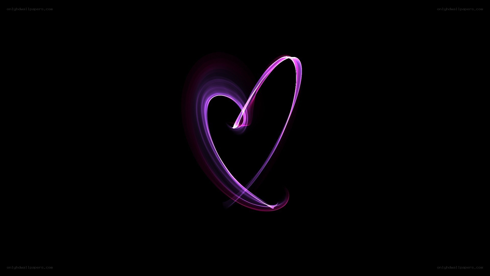 glowing purple heart light trail