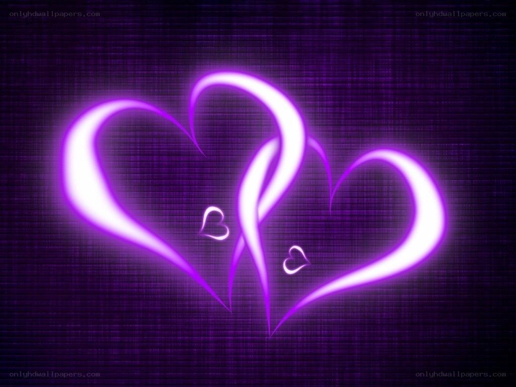 glowing purple hearts