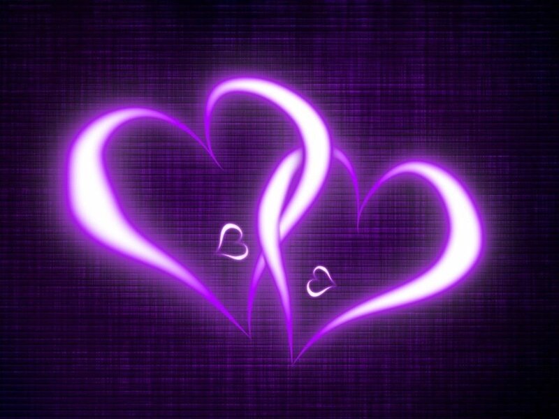 Glowing Purple Hearts — Romantic, Digital Art
