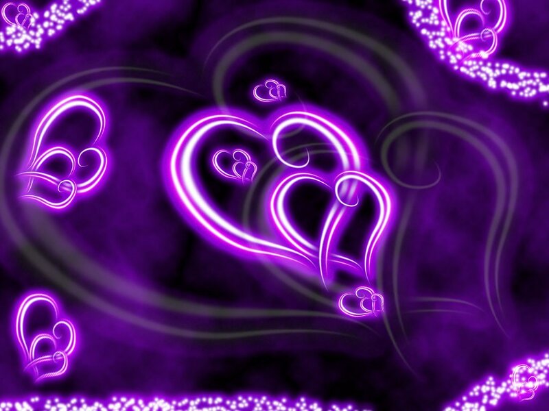 Glowing Purple Hearts — Romantic