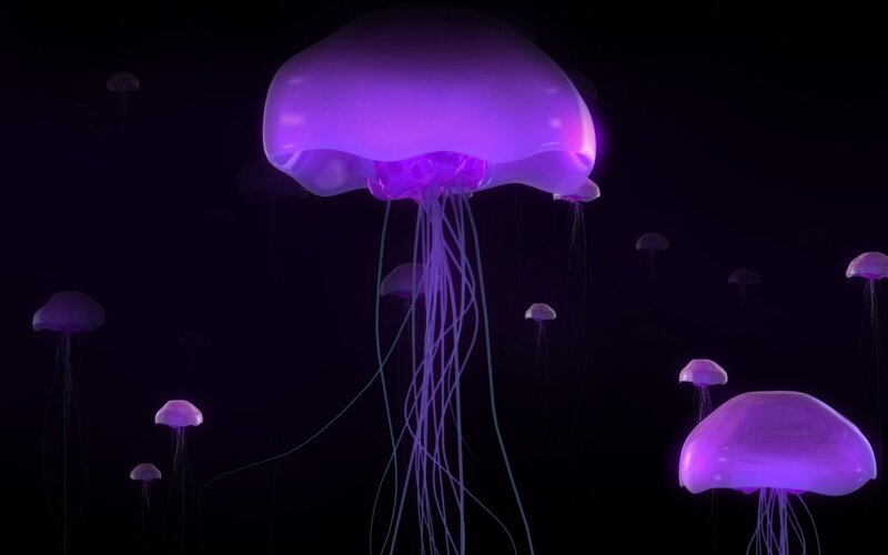 Glowing Purple Jellyfish — Serene