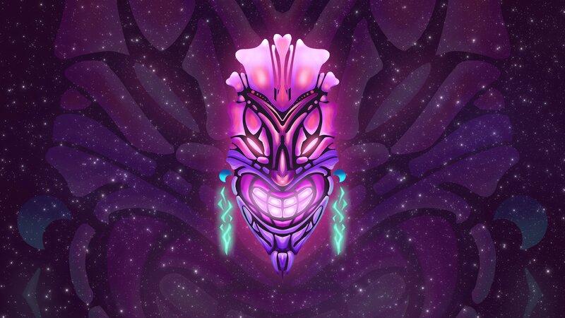 Glowing Purple Mask — Mystical