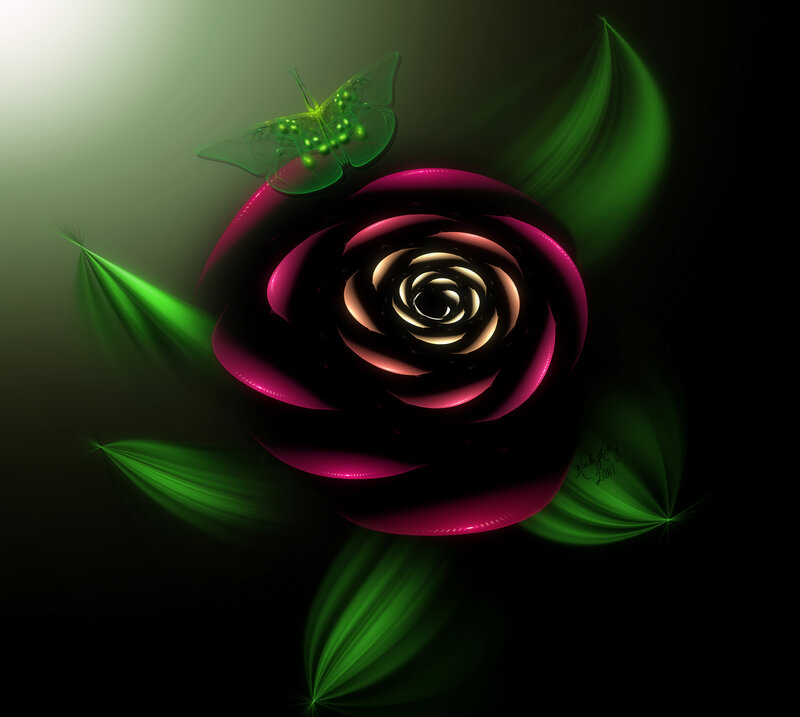 Glowing Purple Rose — Dramatic, Night