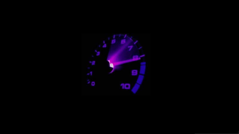 glowing purple speedometer