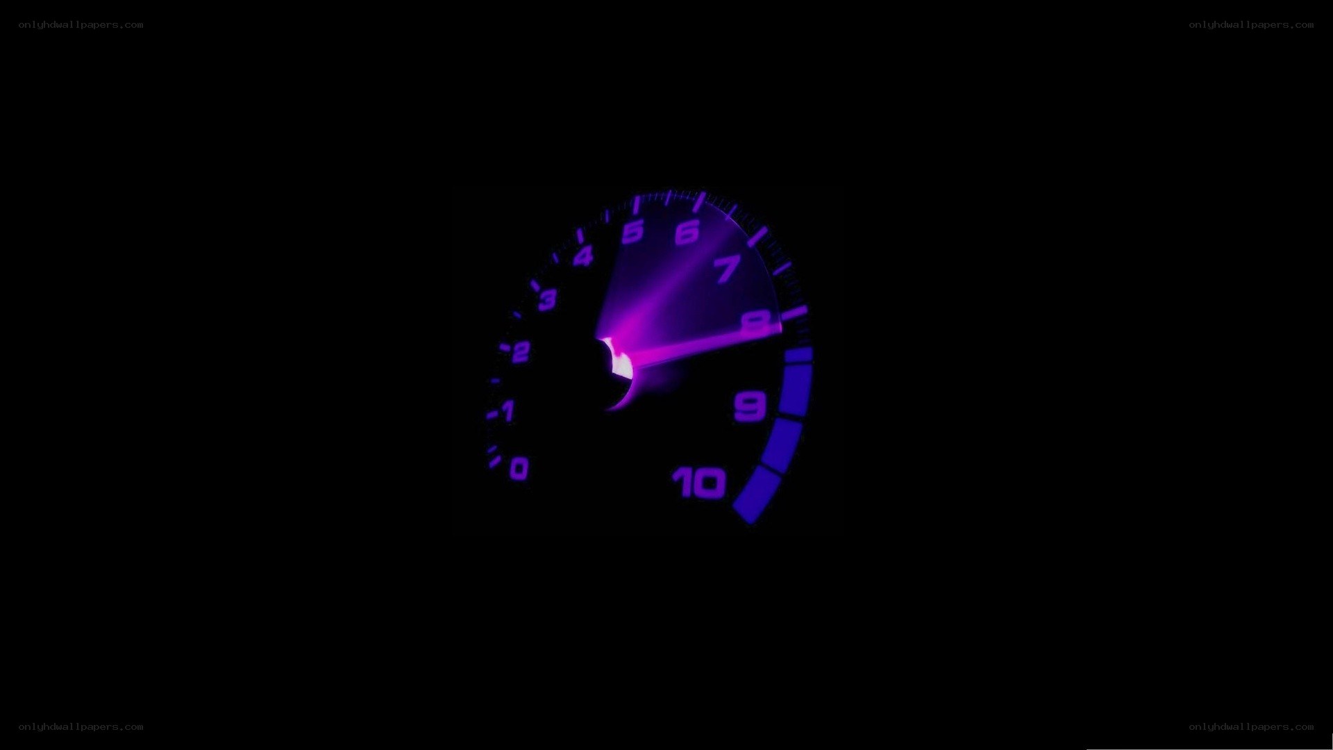 glowing purple speedometer