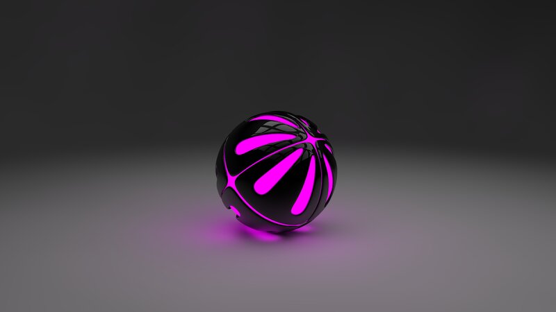 Glowing Purple Sphere — Black