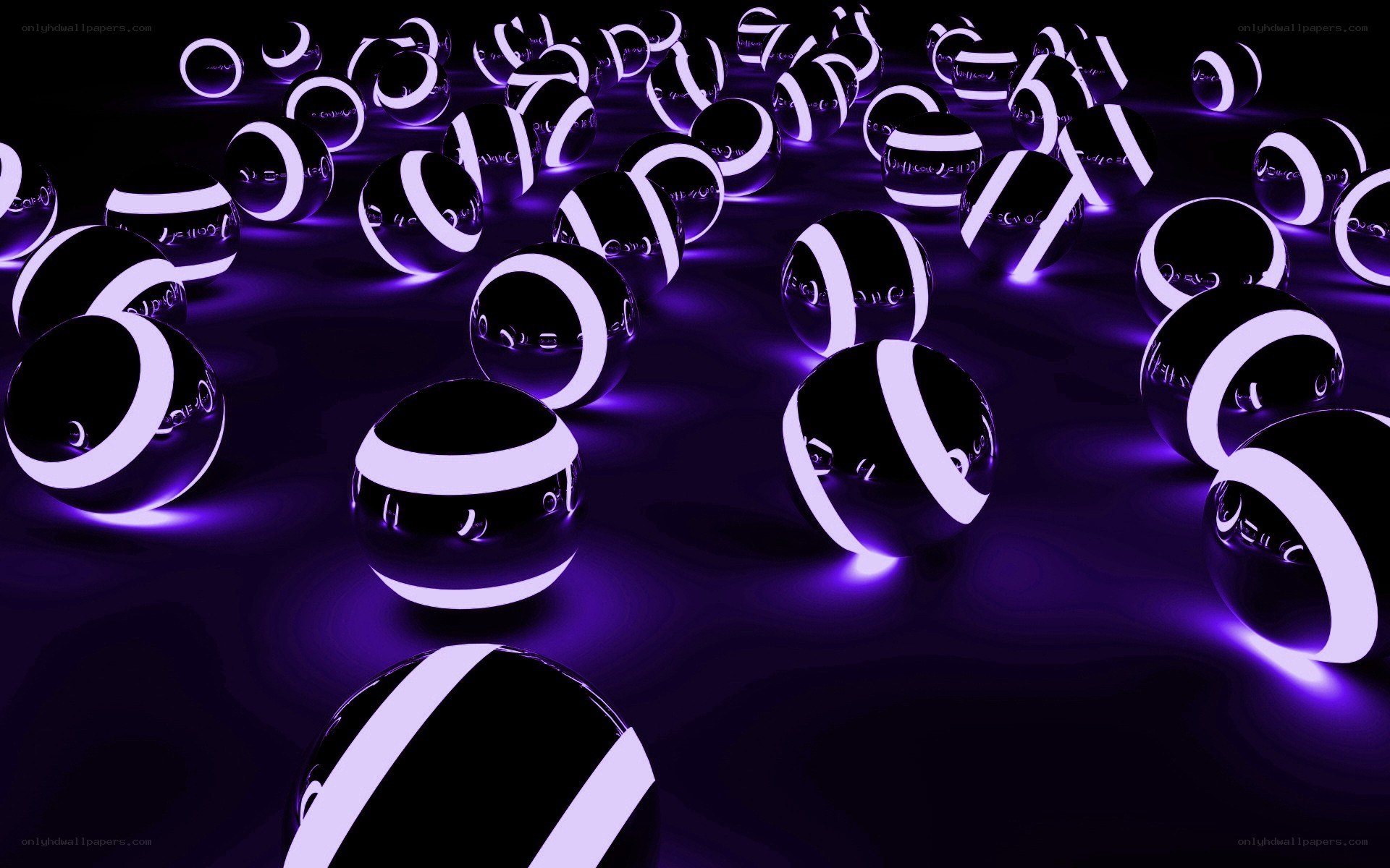 glowing purple spheres