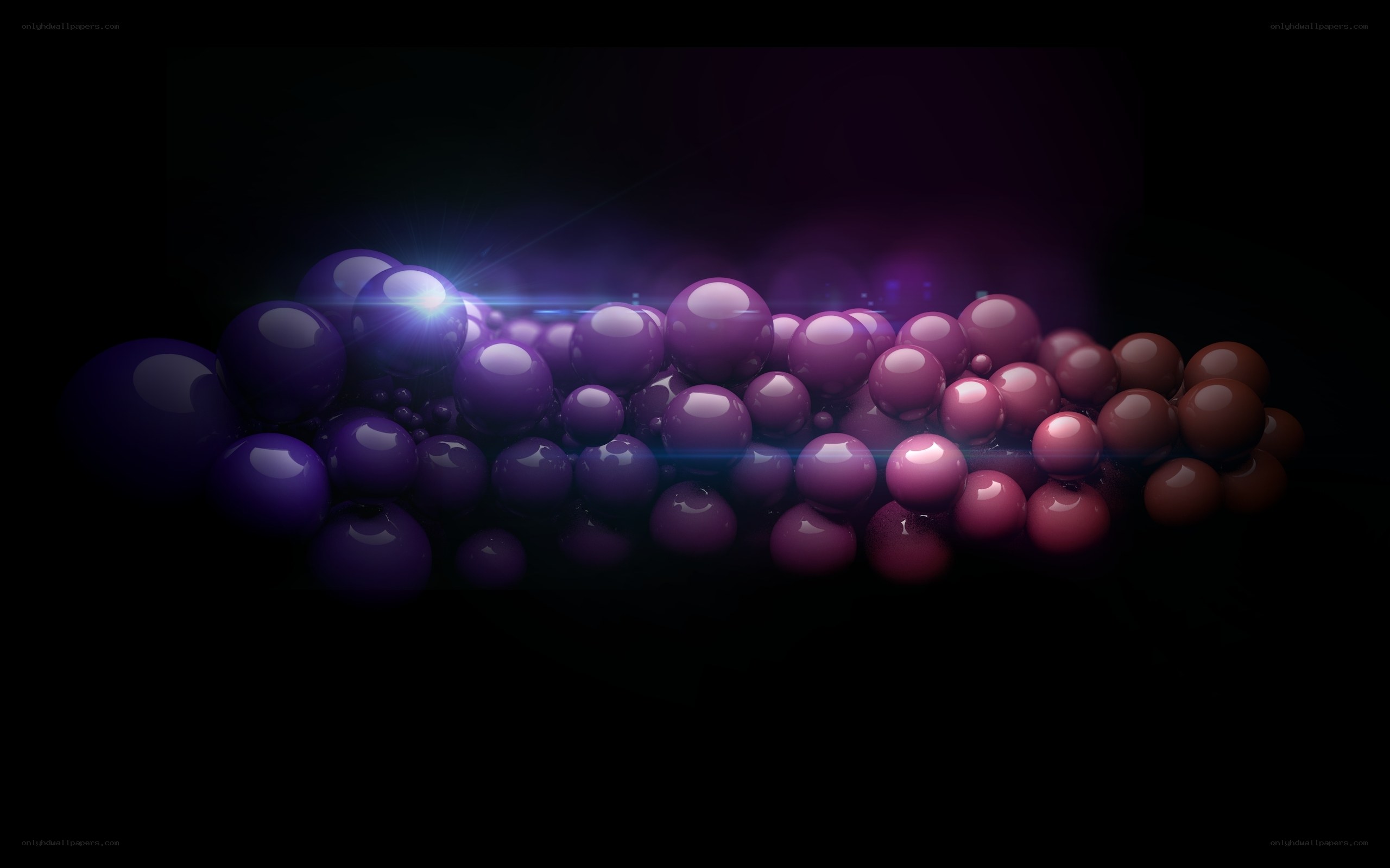 Glowing purple spheres cluster