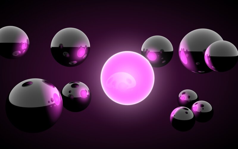 glowing purple spheres