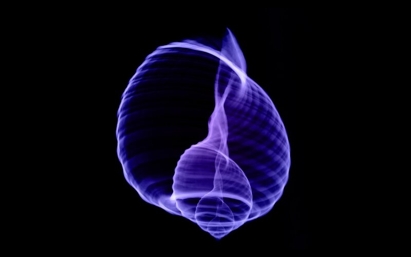 glowing purple spiral shell
