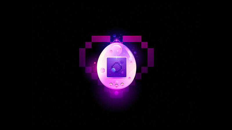 Glowing Purple Tamagotchi