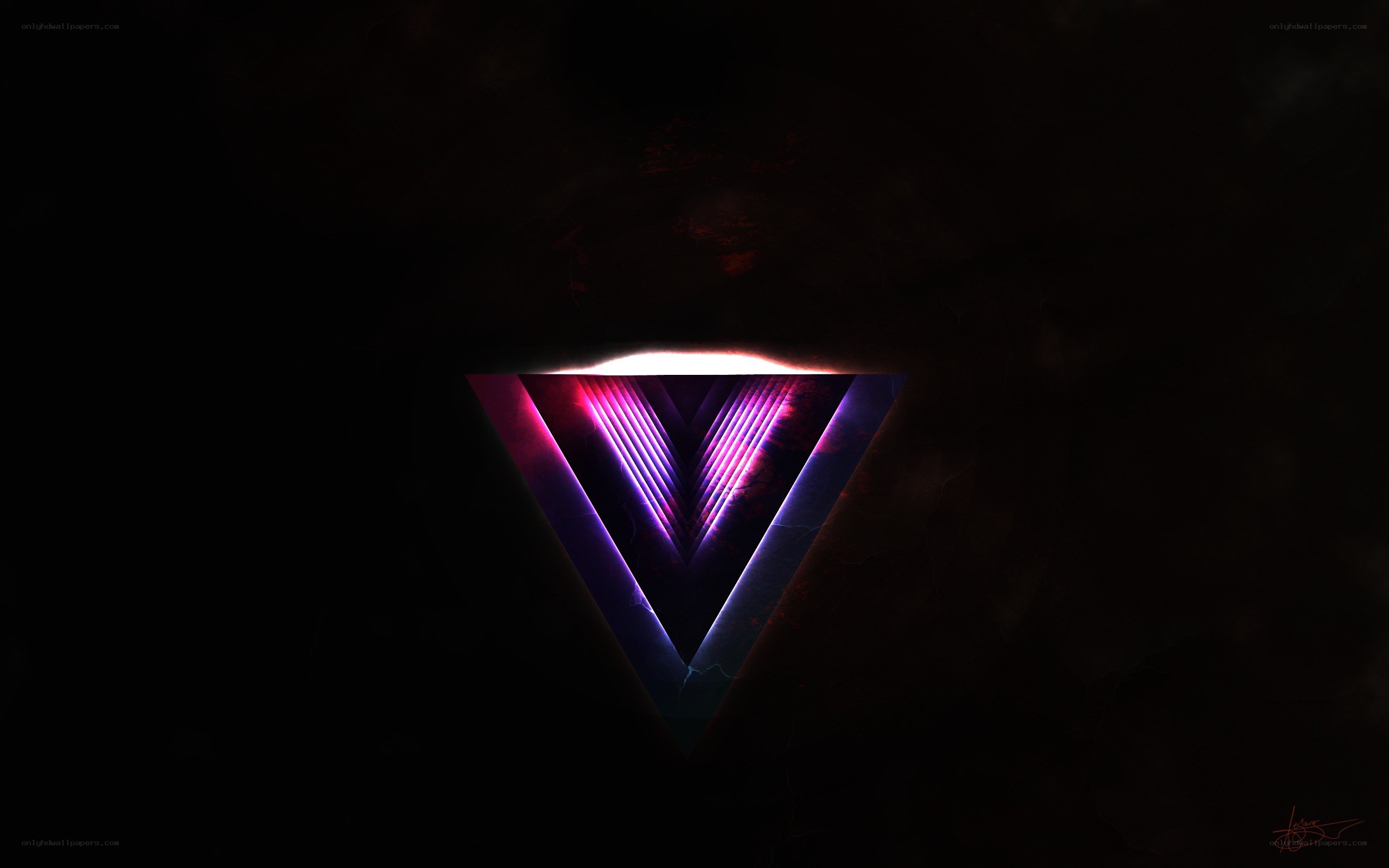 glowing purple triangle