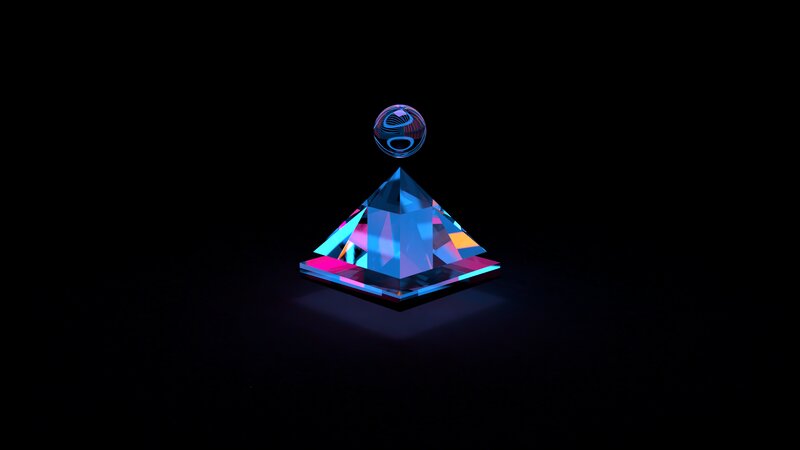 Glowing Pyramid and Sphere