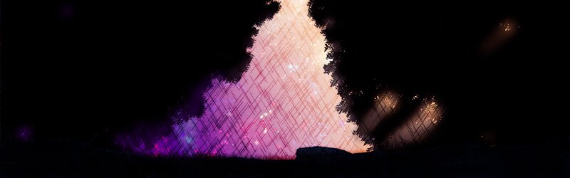 Glowing Pyramid in Forest