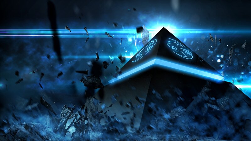 Glowing Pyramid in Space