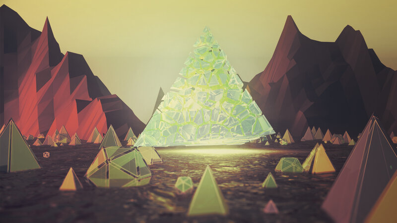 Glowing Pyramid Structure