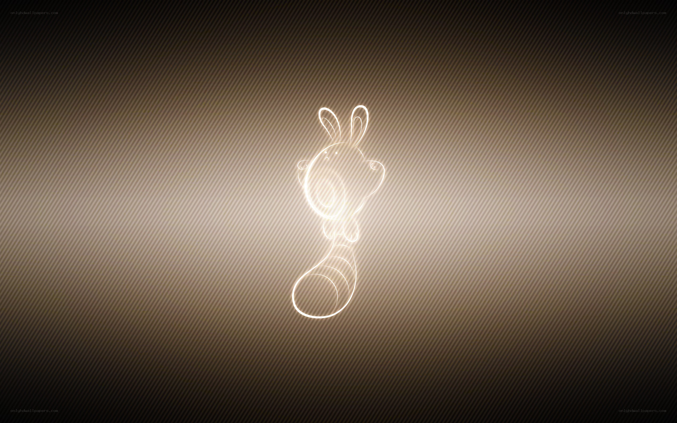 glowing rabbit outline