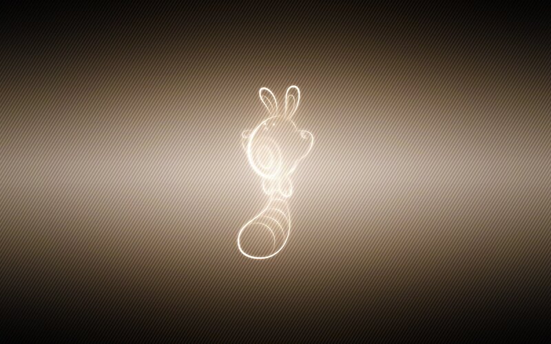 glowing rabbit outline