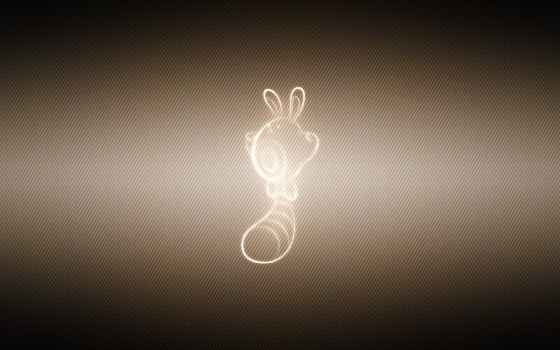 Glowing Rabbit Outline — White, Minimalist